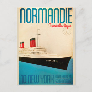 Vintage Transatlantique Travel Postcard Vykort