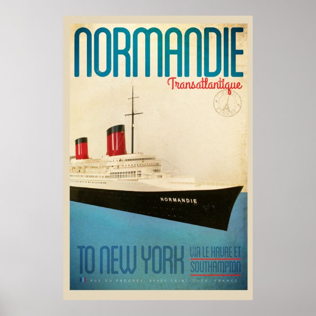 Vintage Transatlantique Travel Poster (Framsidan)
