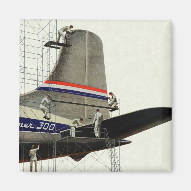 Vintage Transport, flygplansunderhåll Magnet (Framsidan)