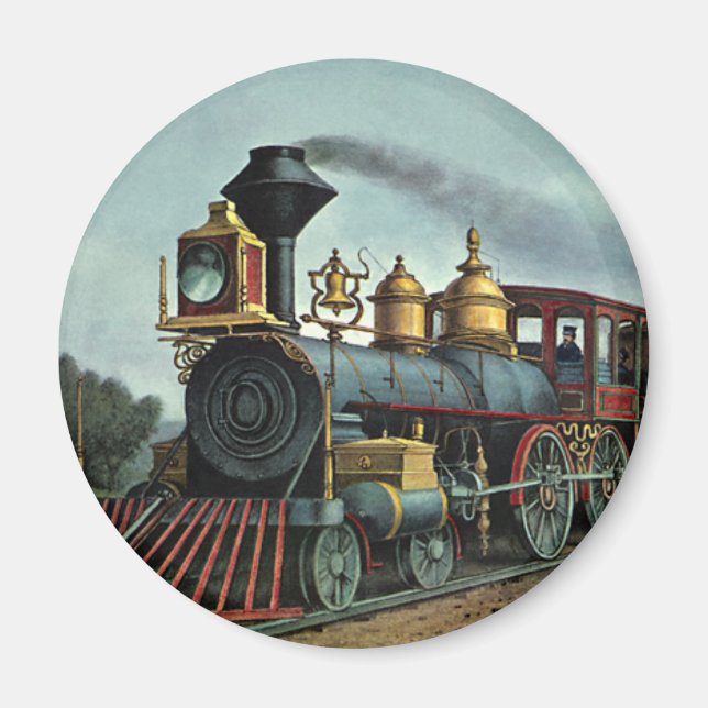 Vintage transport, koletrainlokomotiv magnet (Framsidan)