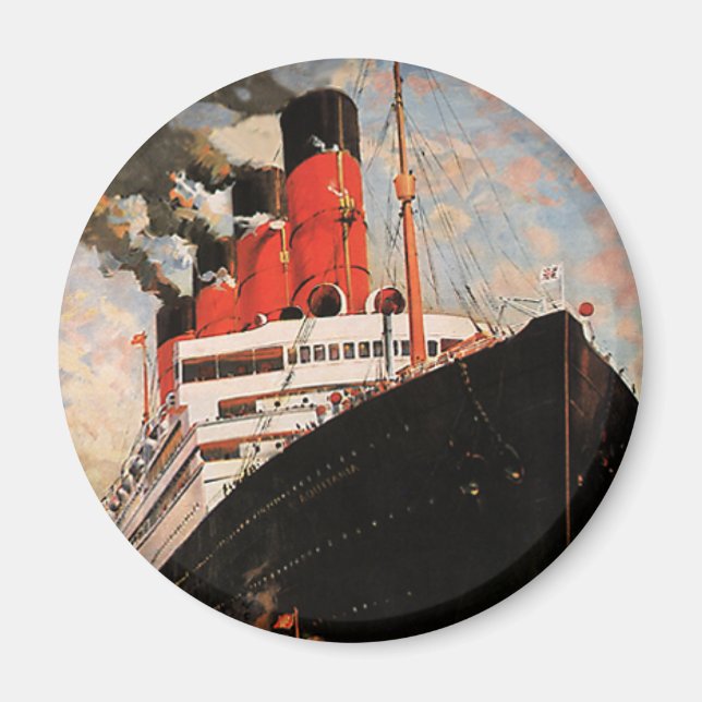 Vintage Transport, kryssningsfartyg, Frakt Harbour Magnet (Framsidan)