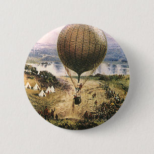 Vintage transport, luftballonger och luftskepp knapp