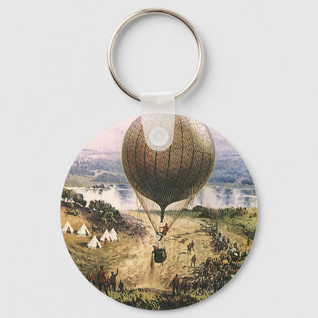 Vintage transport, luftballonger och luftskepp nyckelring (Framsida)