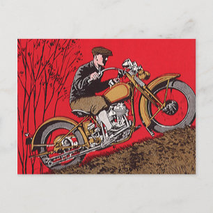 Vintage Transport, motorcykelförare Vykort