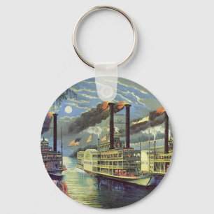 Vintage transport och reseskepp ångbåtar nyckelring