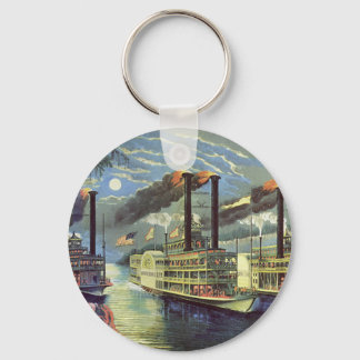 Vintage transport och reseskepp ångbåtar nyckelring