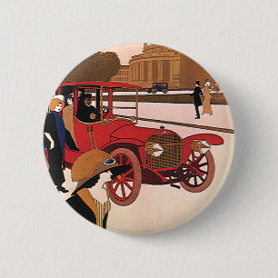 Vintage Transport, Red Antique Automobile Knapp
