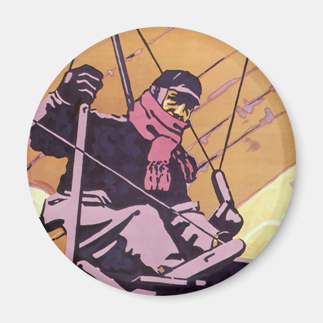 Vintage Transport-skjutreglaget Magnet (Framsidan)