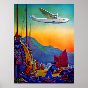 Vintage Transportflyg Luft Travel Poster