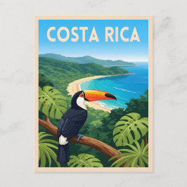 Vintage Travel Costa Rica Nature Beach Retro Vykort