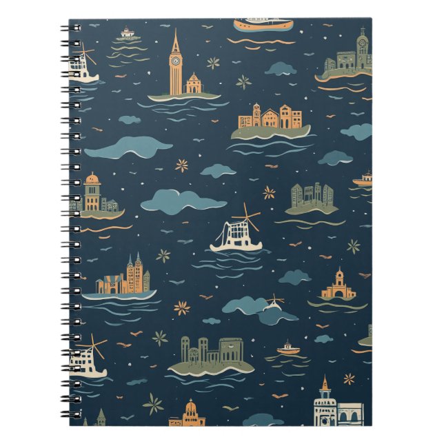 Vintage Travel Design Notebooks Anteckningsbok (Framsidan)