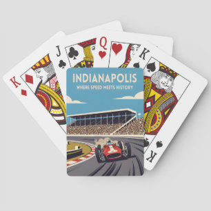 Vintage Travel Indianapolis Indiana Retro Racing Casinokort