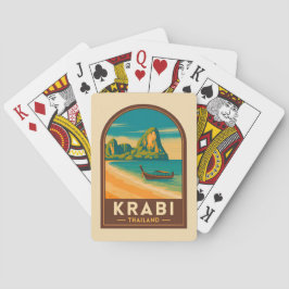 Vintage Travel Krabi Thailand Railay Beach Retro Casinokort