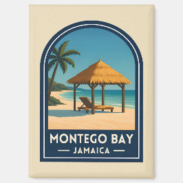 Vintage Travel Montego Bay Jamaica Beach Retro Magnet