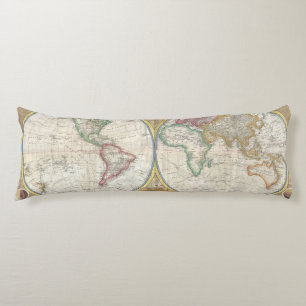 Vintage Traveler World Map Kroppskudde