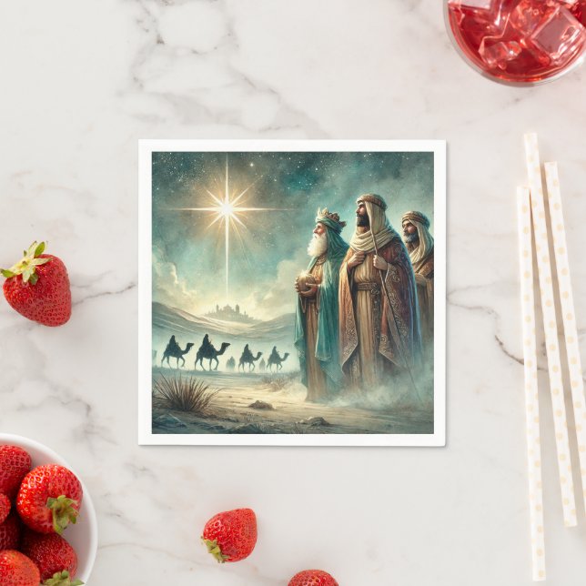 Vintage Tre Wise Manar Ntivity Decoupage Pappersservett (Insitu)