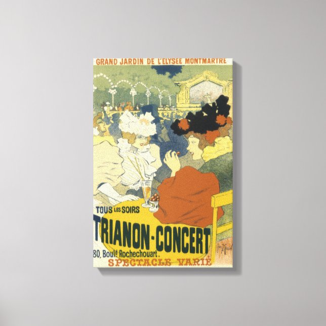 Vintage Treanonkonsert-annonsering Canvastryck (Framsida)