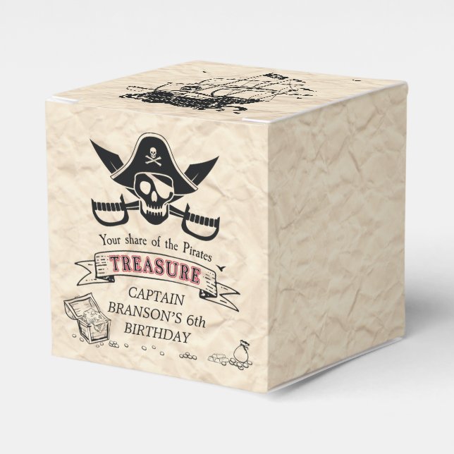 Vintage Treasure Karta Tack, Pirat Presentaskar (Framsidan Sidan)