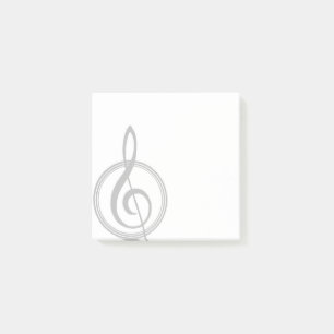 Vintage Treble Clef Greyscale Post IT Notes Post-it Block