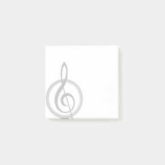 Vintage Treble Clef Greyscale Post IT Notes Post-it Block