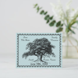 Vintage Tree Outdoor Rustic Family Reunion Meddelande Vykort