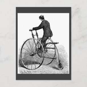 Vintage trehjuling Viktorian 3 Hjulcykel Vykort