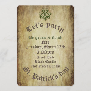 Vintage trendig grundge Irish schrock Inbjudningar