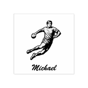 Vintage Trendig Modern Handball Player-Personlig Stämpel