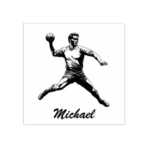 Vintage Trendig Modern Handbollsspelare Personlig Stämpel