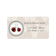 Vintage trendig snöre ladybugs i kärlek bröllop