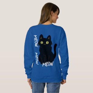 vintage trendig svart kattkött t shirt