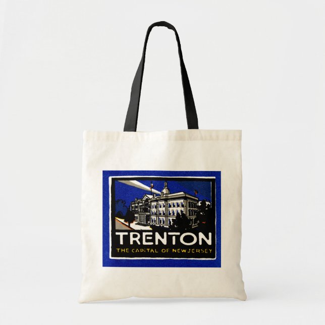 Vintage Trenton NJ Poster Tygkasse (Framsidan)