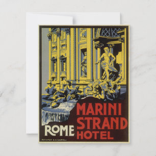 Vintage Trevi Fontän, Marini Strand Hotel, Rom Inbjudningar