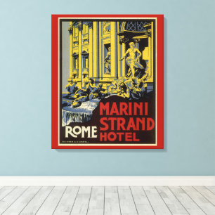 Vintage Trevi-fontänen, Marini Strand Hotel, Rom Canvastryck
