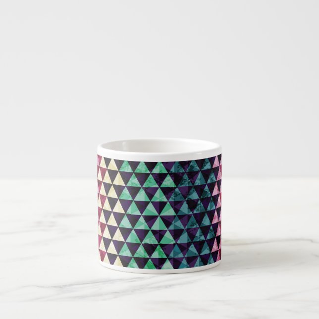 Vintage Triangel Geometric Seamless Mönster Espressomugg (Framsidan)