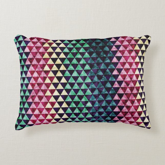 Vintage Triangel Geometric Seamless Mönster Prydnadskudde (Framsidan)