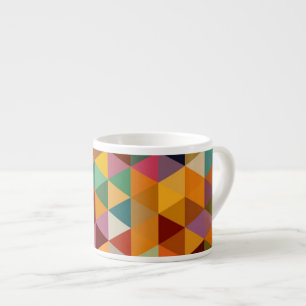 Vintage-trianglar Mönsterbakgrund. Espressomugg