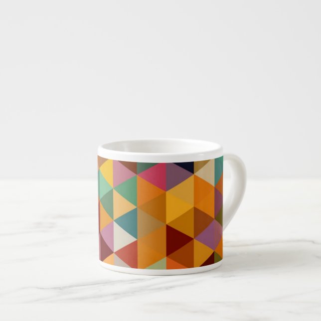 Vintage-trianglar Mönsterbakgrund. Espressomugg (Framsida höger)
