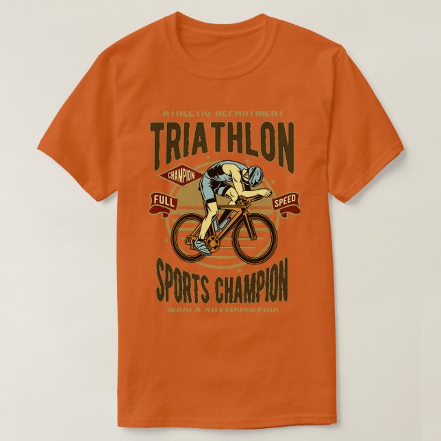 Vintage Triathlon Champion T Shirt (Design framsida)
