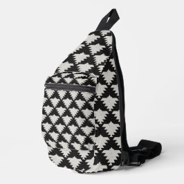 Vintage Tribal Geometrisk Fågel | Svart & Elfenben