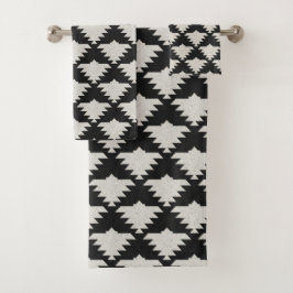 Vintage Tribal Geometrisk Fågel | Svart & Elfenben