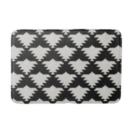 Vintage Tribal Geometrisk Fågel | Svart & Elfenben Badrumsmatta