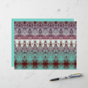 Vintage Tribal Mönster Teal Tjur Ko Skalle Land