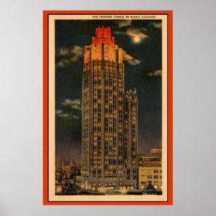 Vintage Tribune Torn by Night Chicago Poster