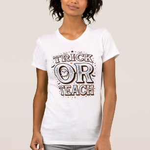 Vintage Trick Or Teach Halloween Lärare T-Shirt De