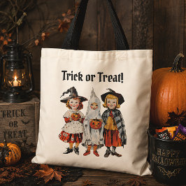 Vintage Trick or Treat Barn Retro Halloween Tygkasse