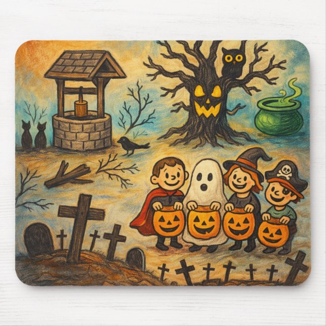 Vintage Trick-or-Treat Halloween-musmatta Musmatta (Framsidan)