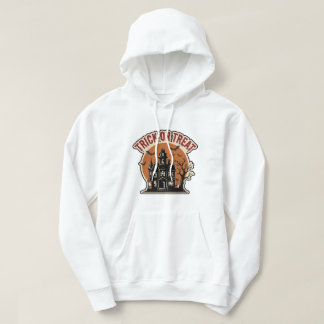 Vintage Trick Or Treat Spökhus Halloween Konst Hoodie