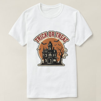 Vintage Trick Or Treat Spökhus Halloween Konst T Shirt