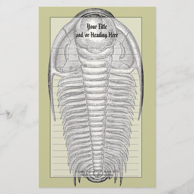 Vintage Trilobite Fossil Stationery Brevpapper (Framsida)